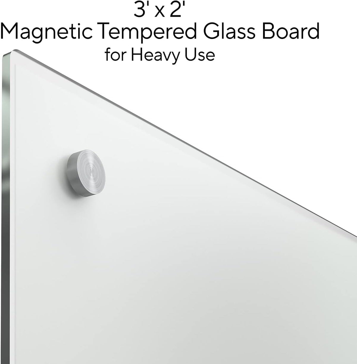 TRU RED Magnetic Tempered Glass Dry Erase Board, White, 3x2 Ft