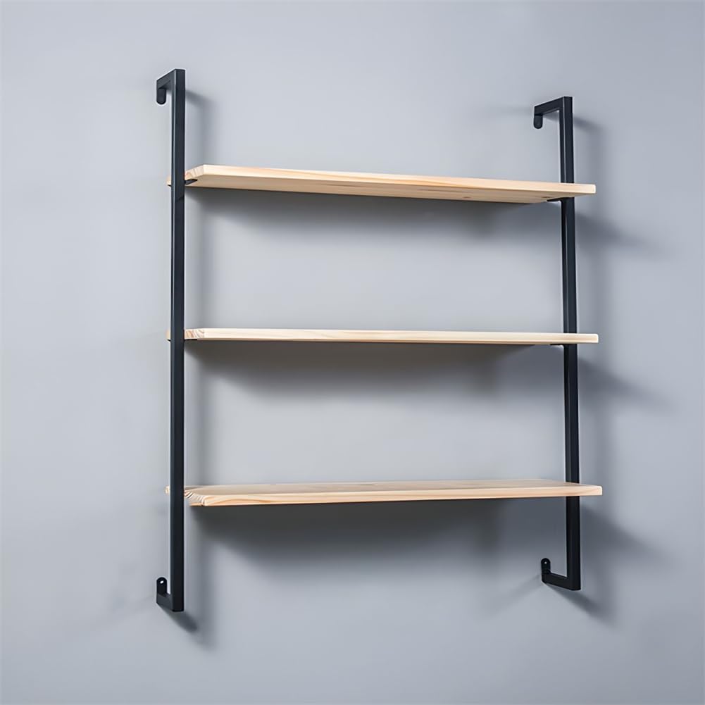 Industrial Wall Mounted Bookshelf Wall Shelf Rack Shoe Store Shoe Rack Wall-Mounted Bookshelf Wrought Iron Bag Rack Multi-Layer Clothing Store Decoration White Gold 31.5" L x 9.8" W x 29.9" H