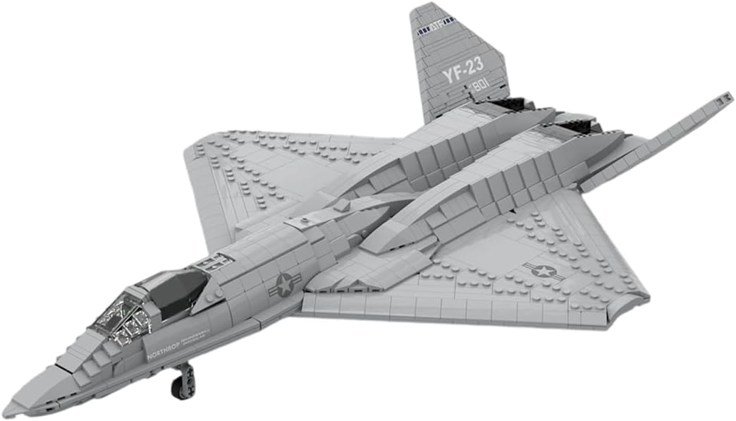 1/35 Scale YF-23 Grey Ghost Fighter Building Blocks Set, Military Aircraft Model Assembly Kits, Collectible Military-Themed Display for Collectors & Enthusiasts, MOC-177282 (2185PCS)