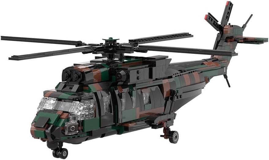 Kai KUH-1 Helicopter Building Set, DIY Assembly Model Assembly Building Blocks Set, MOC Tank Model for Teen Adults (1232PCS), 35.8 x 26 x 6.8cm, J03042FZN169P6