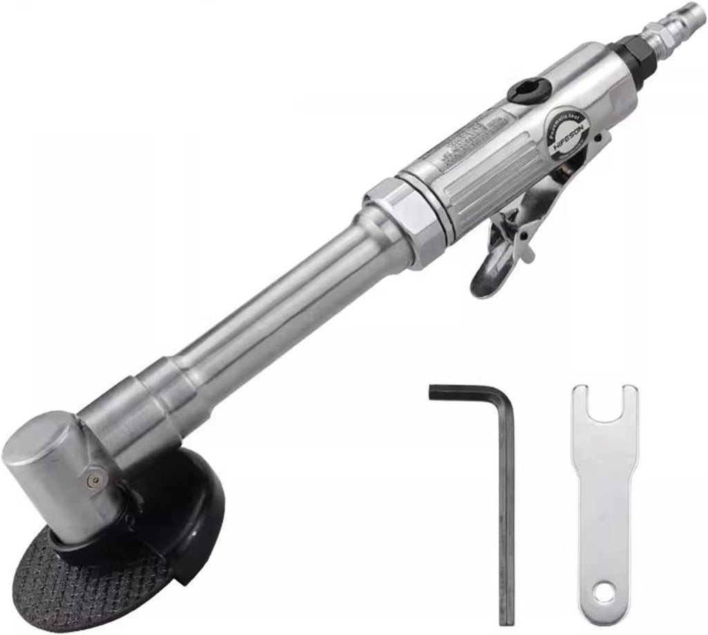 3 Inch Pneumatic Angle Grinder, Long Handle Pneumatic Cut-Off Tool, 18000 Rpm Cutting Machine Air Cut-Off Tool Extended Cutting Tool, 1/4 Inch Air Inlet