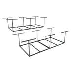 FLEXIMOUNTS 4x8 Overhead Garage Ceiling Storage Rack with 6 Hooks, Black