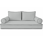 Cottington Lane 5 Piece Outdoor Daybed Cushion Cover Set, Twin Size Fitted 39" x 75" with 6" Deep Fit, Waterproof Indoor Daybed/Porch Swing Bed Mattress & Pillow Bolster Cushion Cover, Light Grey