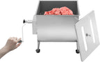 Manual Meat Mixer 44lbs Capacity Tub Stainless Steel Hand Crank Meat Mixer with Lid & Removable Paddle for Meat Processing Equipment