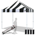 Eurmax USA 10x10ft Pop Up Canopy,Commercial Instant Tent for Outdoor Events,Patented No-Tip Rolling Storage Bag with 4 Sandbags,UV & Water Resistant,Heavy Duty Portable Shelter Gazebo,White