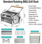 Portable Flip BBQ Grill, Stainless Steel Foldable Charcoal Grill with Reversible Cooking Grid, Removable & Easy Clean Tabletop Barbecue Grill for Outdoor Camping, Picnic, Backyard & Travel