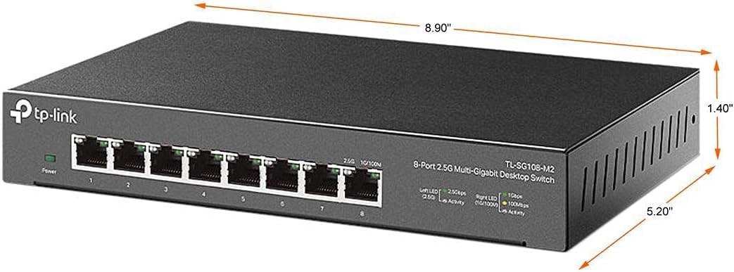 TP-Link TL-SG108-M2, 8 Port Multi-Gigabit Unmanaged Ethernet Switch
