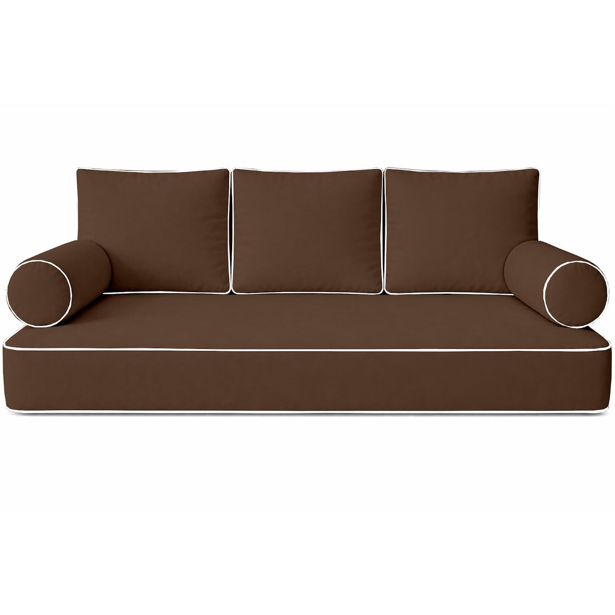 Cottington Lane 6 Piece Outdoor Daybed Cushion Cover Set, Twin Size Fitted 39" x 75" with 6" Deep Fit, Waterproof Indoor Daybed/Porch Swing Bed Mattress & Pillow Bolster Cushion Cover, Taupe