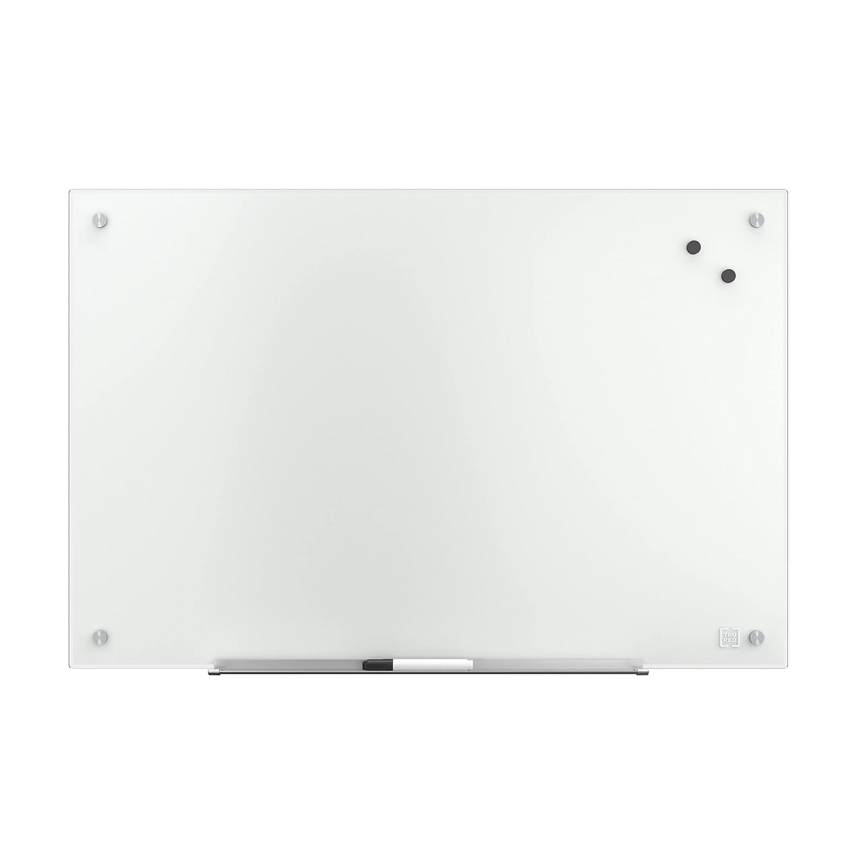 TRU RED Magnetic Tempered Glass Dry Erase Board, White, 3x2 Ft