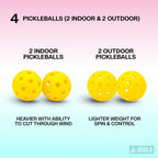 JOOLA Pickleball Paddles Set of 2 – Multiple Colors - Reinforced Fiberglass Surface – Lightweight, Durable, Beginner-Friendly Racket Design – Set Includes Balls & Bag – USAP Approved