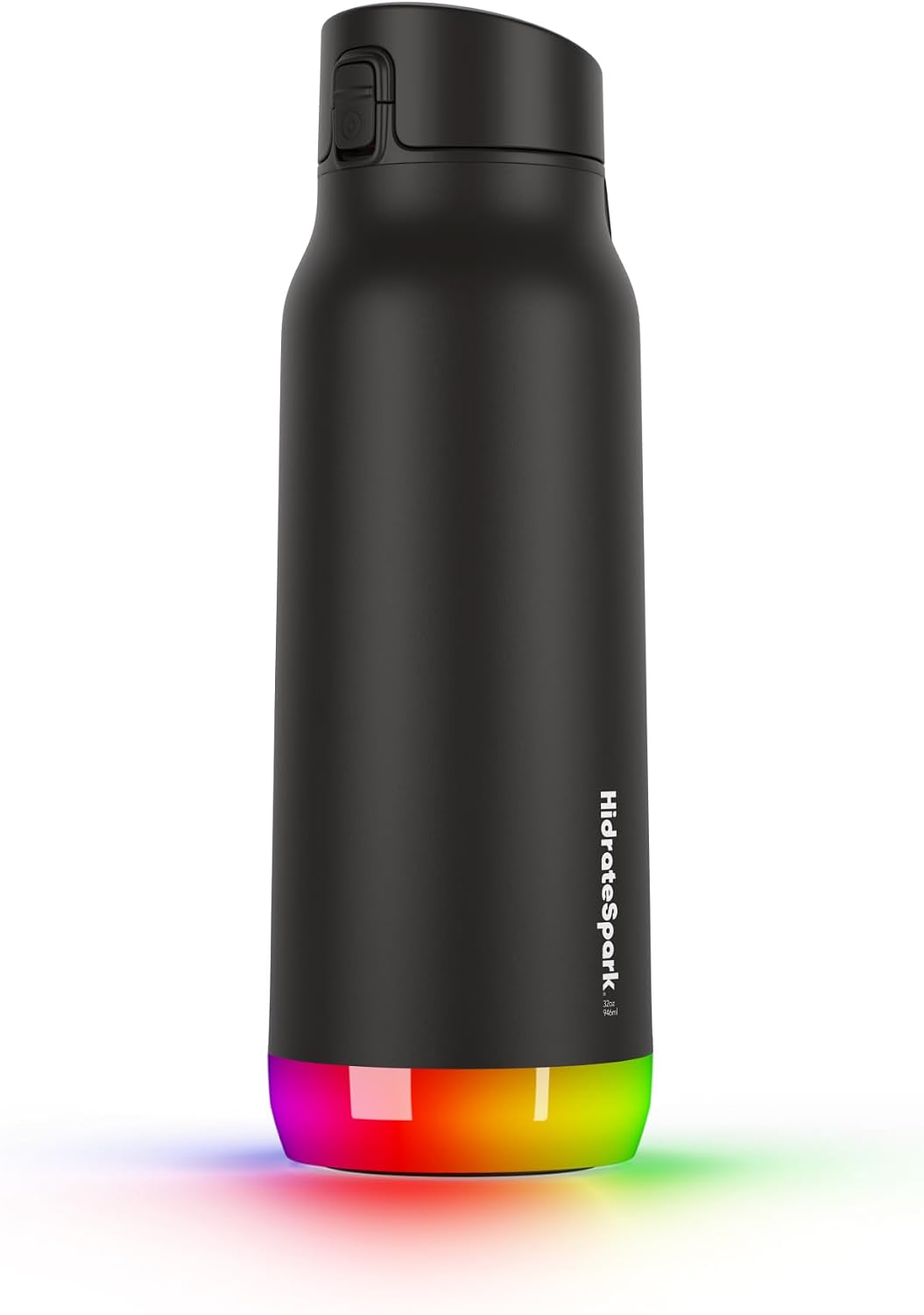 Hidrate Spark PRO Smart Water Bottle - Tracks Water Intake & Glows to Remind You to Stay Hydrated, Chug & Straw lid, 32oz, Brushed