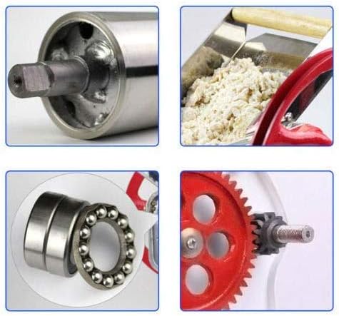 Multi-functional Manual Noodle Making Pasta Dumpling Skin Maker Dough Roller Noodle Cutting Machine For Home and Commercial (Red)