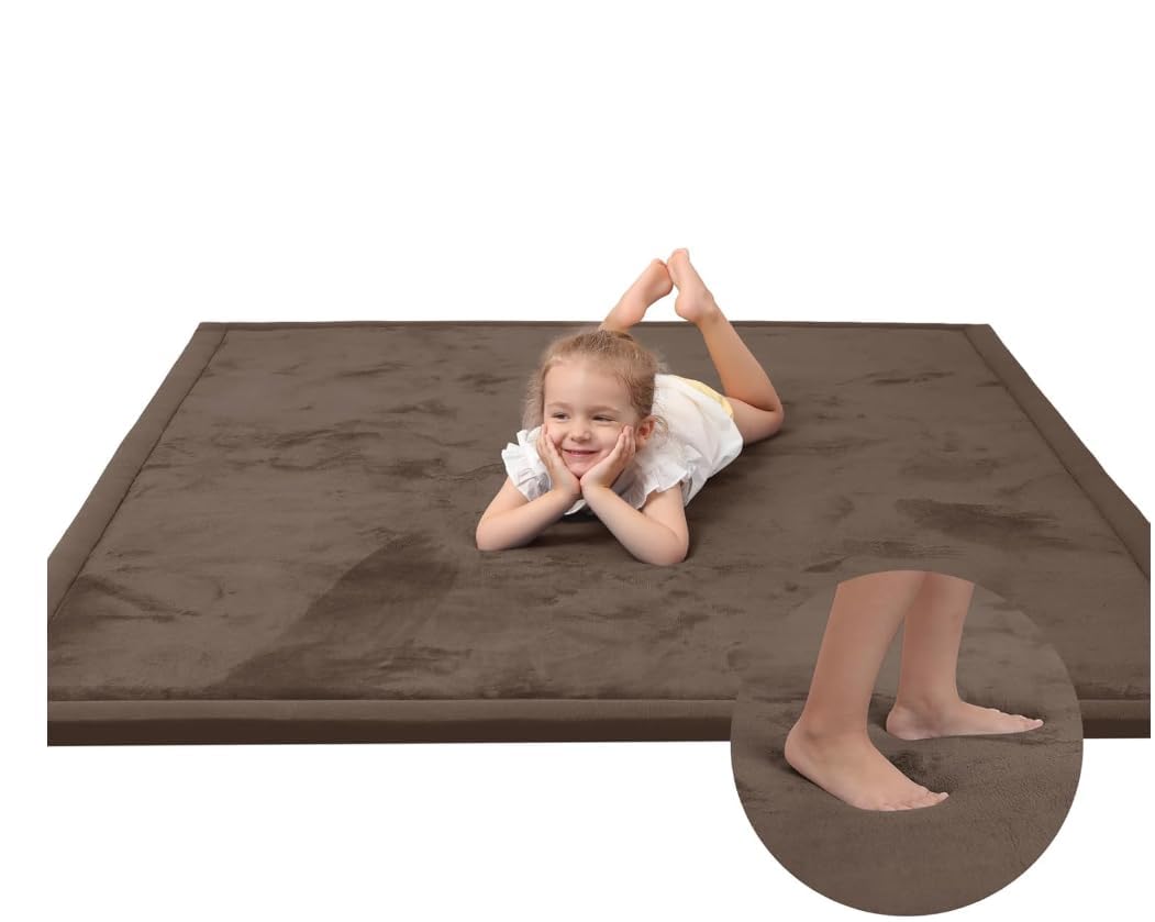 Huloo Sleep Large 1.3" Thick Baby Play Mat for Floor, 79"×59"(Dark Gray)
