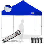 Eurmax USA 10x10ft Pop Up Canopy,Commercial Instant Tent for Outdoor Events,Patented No-Tip Rolling Storage Bag with 4 Sandbags,UV & Water Resistant,Heavy Duty Portable Shelter Gazebo,White