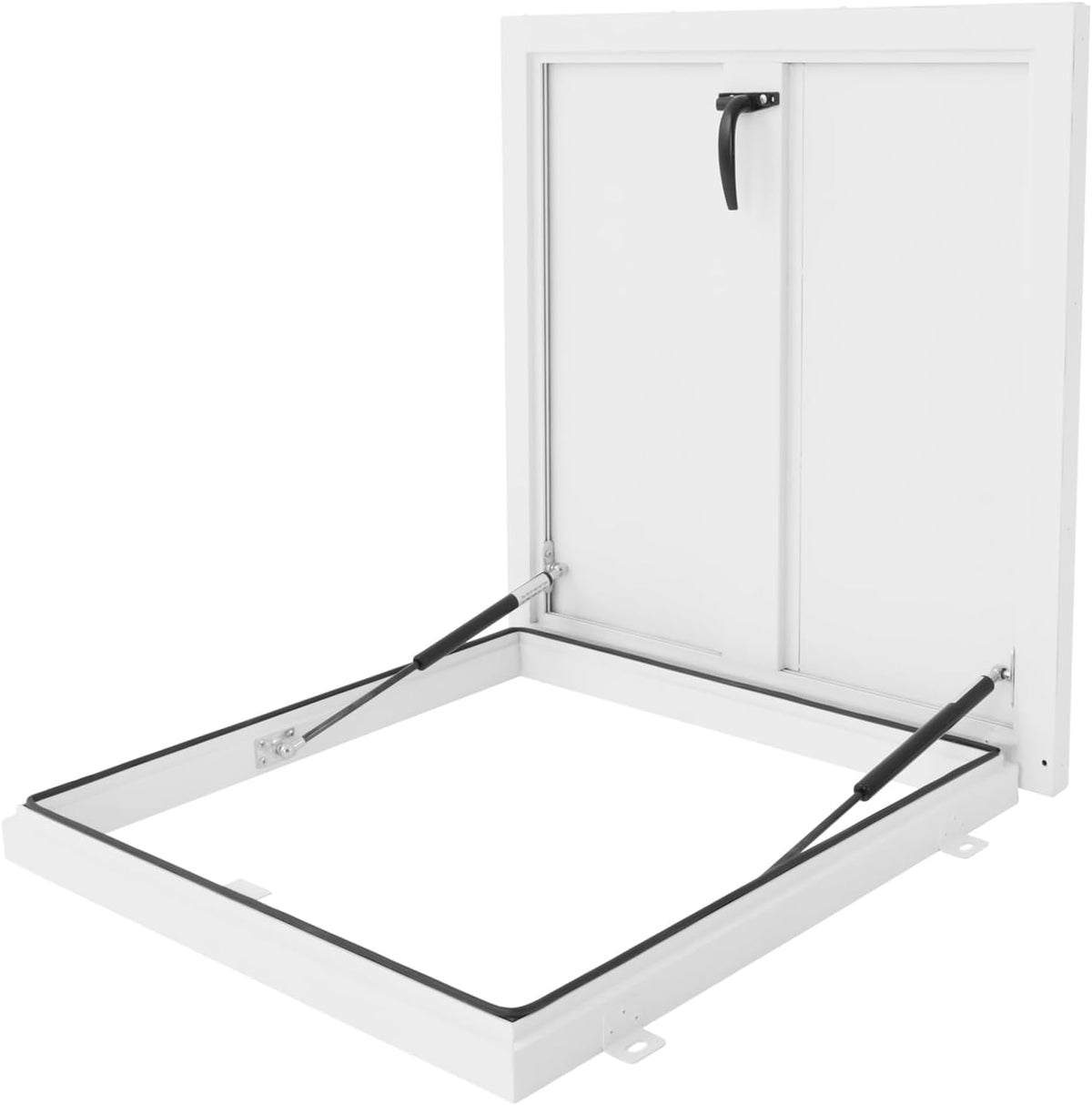 Commercial Roof Hatch, 23.6" L X 23.6" W/27.5" L X 27.5" W/31.5" L X 31.5" W Attic Skylight Cover Steel Roof Access Hatch, Steel Security Door for Maintenance Roof Emergency Access Lid (23.6in)