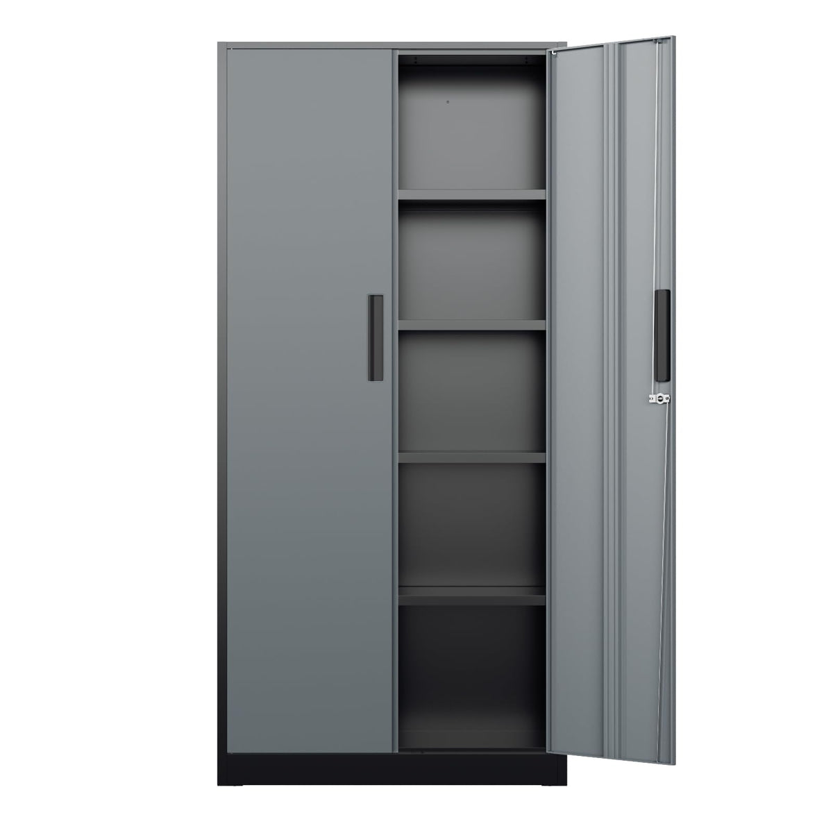 Bonusall 72" Metal Garage Storage Cabinet - 900lbs Heavy Duty Steel Cabinet with 3-Point Locking System & 4 Adjustable Shelves, Lockable Tall Storage for Garage, Office, Warehouse - Black & Red