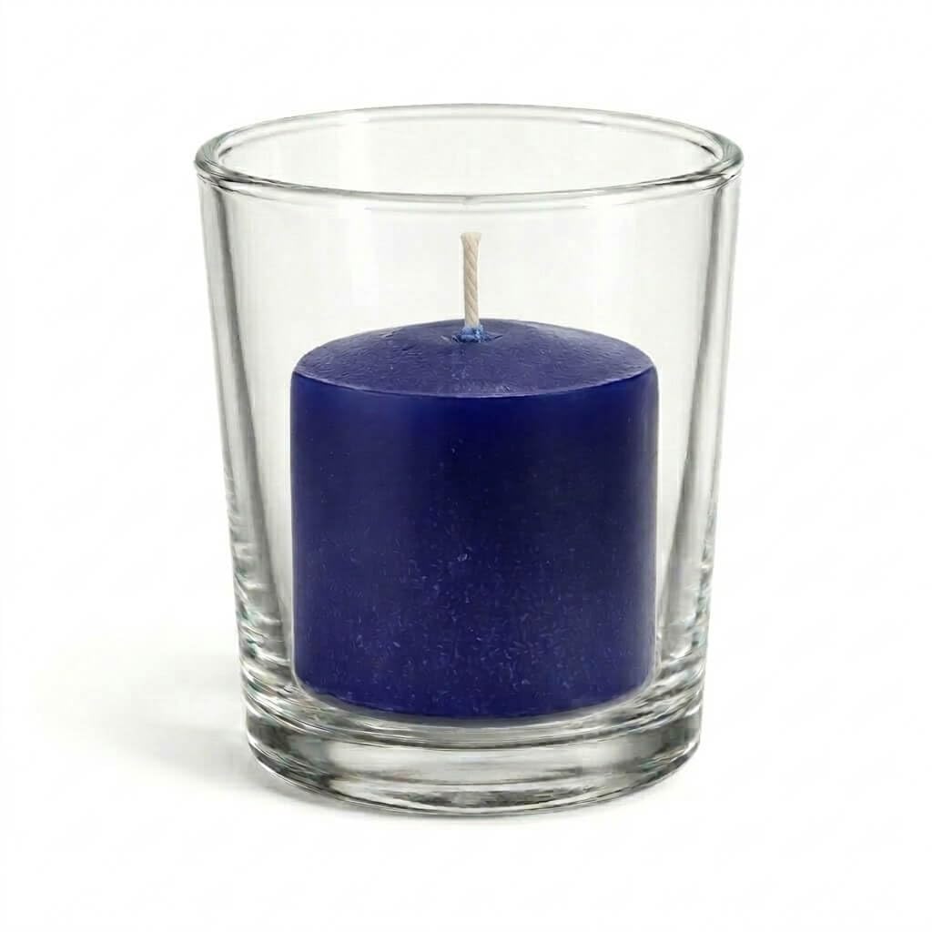 Set of 144 Richland Votive Candles White Unscented and 144 Clear Glass Eastland Votive Holders