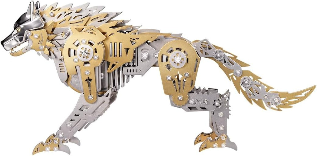 3D Metal Puzzle for Adults,Mechanical Wolf Puzzle Building Set，3D Metal Model Kit, Brain Teaser Puzzles DIY Assembling for Stress Relief - A Collectible Gift for a man