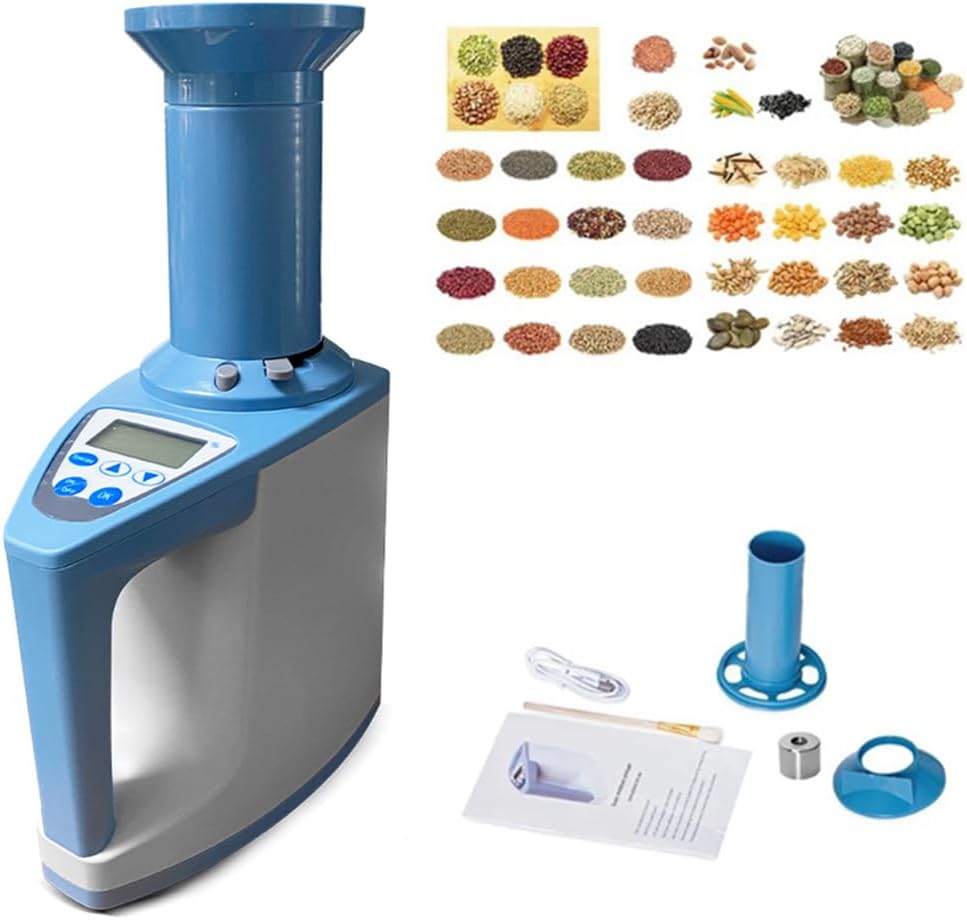Coffee Bean Moisture Meter, 4-in-1 Grain Moisture Meter, with LCD Display, Measurement Range 3-35%, Quick 10S Measurement, Multi-Point Calibration, for 35 Kinds of Grains
