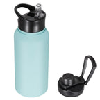 32 oz Insulated Water Bottle Bulk 8 Pack, Stainless Steel Sports Water Bottles with Straw Lid & Wide Mouth Lids, Double Walled Vacuum, Leak Proof, White
