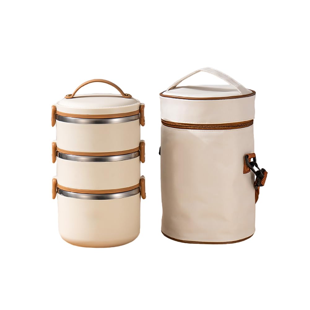 Insulated Food Container，Thermal Soup Flask， Stackable Lunch Box 304 Stainless Steel Leak Proof Lunch Container for Adults Portable Food Container for Office Work Home Picnic(1 Tier 1000ML)