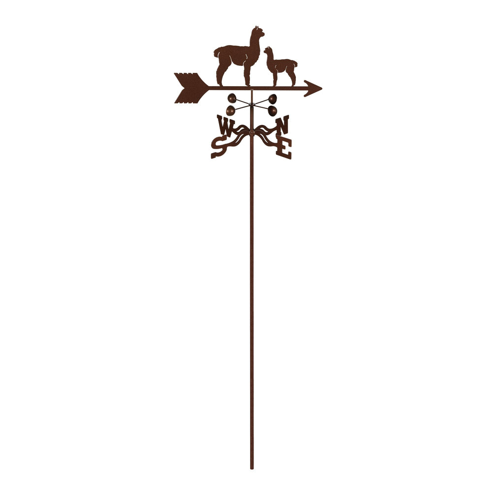 EZ Vane Steel Alpaca & Baby Weathervane with Wind Cups — Post Mount