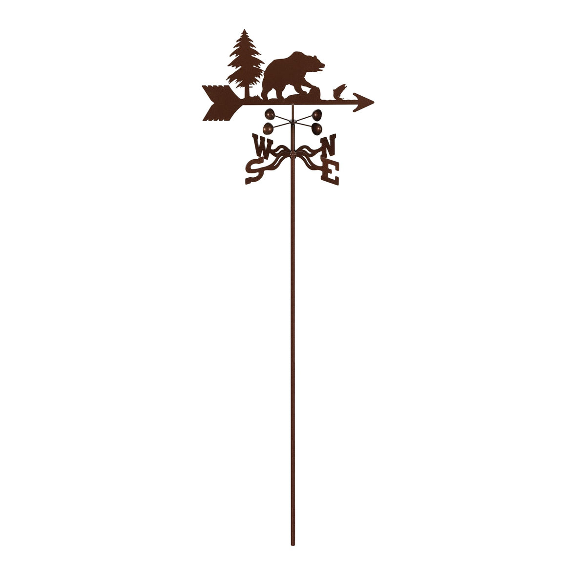 EZ Vane Steel Bear Weathervane with Wind Cups — Deck Mount