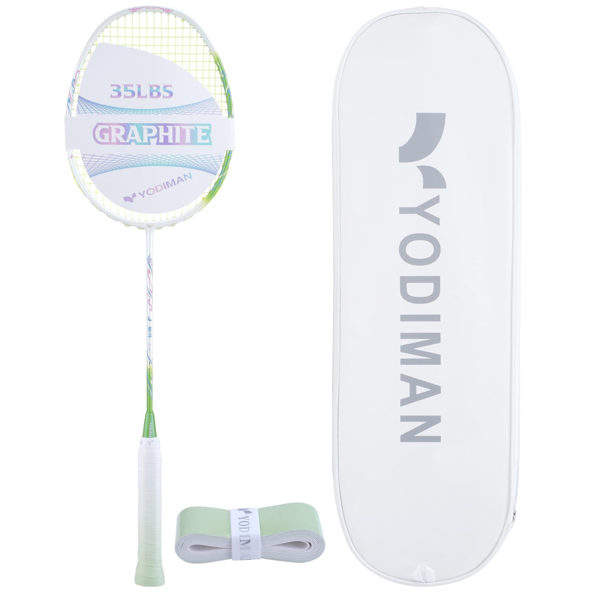 YODIMAN Badminton Racket Pro Ultra-Light Carbon Fiber Graphite M46X Professional Performance Badminton Racquet 4U 5U Head Heavy Frame Competition Grade with Overgrip