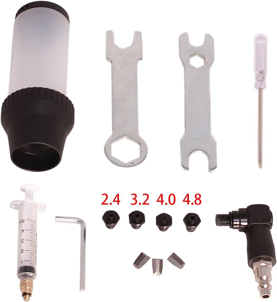 Self-Suction Pneumatic Rivet Gun Air Pop Riveter Gun Kit, 3/16", 5/32", 1/8", 3/32" Hydraulic Riveting Tool for High Power Air Compressor, w/Extra Jaws