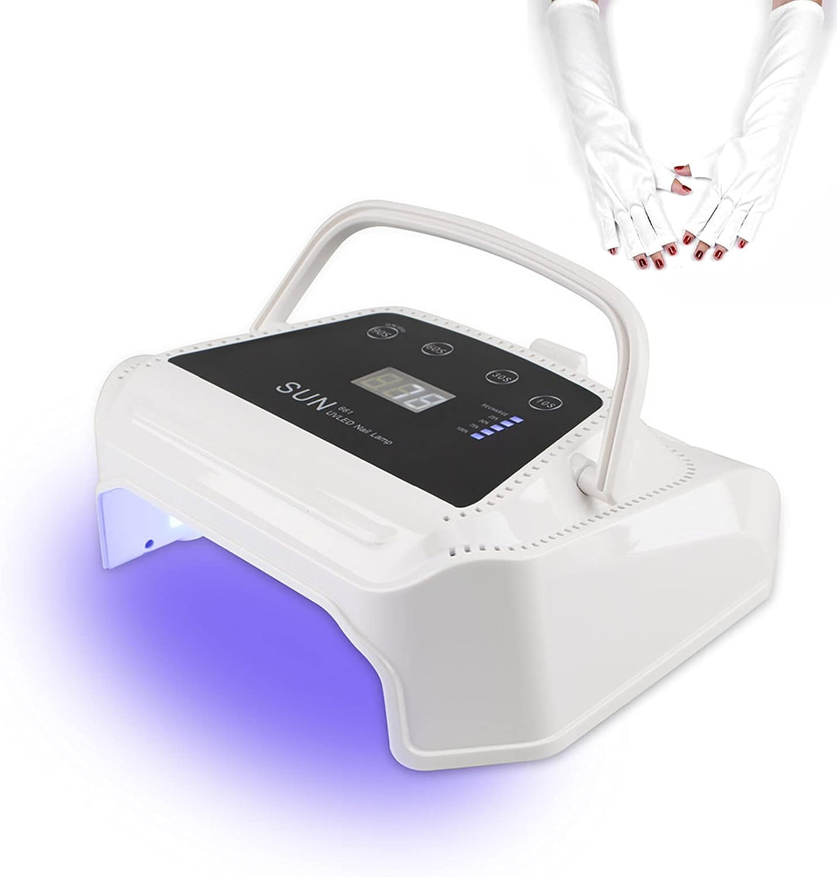 Portable Cordless UV LED Lamp 72W Rechargeable Nail Dryer Light Machine Lamp for Pro Manicure Drying Polish with Anti-UV Gloves
