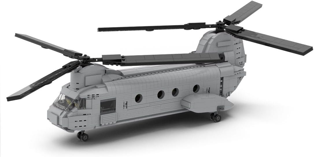 Military Fighter Series Model Block Set, MOC CH-46 Sea Knight Military Model Building Blocks Set (1202PCS), 396BWPLT738ZC16AZJ