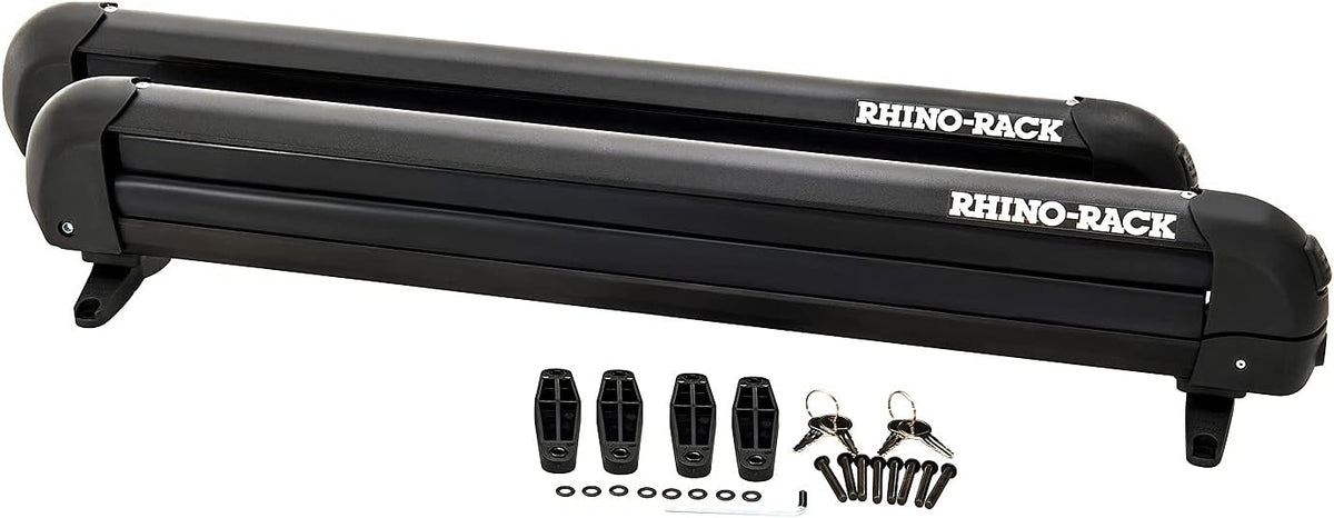 Rhino-Rack Carrier for Skis, Snowboards, Fishing Rods, Paddles, Skateboards, Water Skis, Wakeboard & More, Universal Mounting, Easy to Use, Locking, Lightweight & Heavy Duty, Suitable for All Vehicles