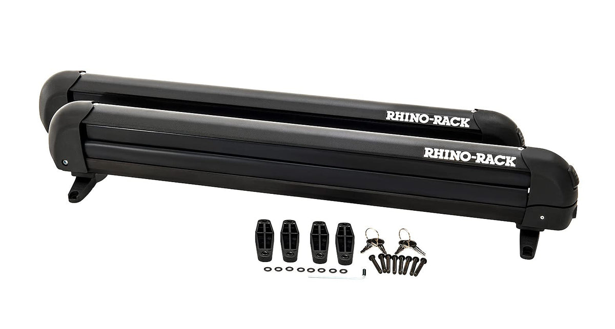Rhino-Rack Carrier for Skis, Snowboards, Fishing Rods, Paddles, Skateboards, Water Skis, Wakeboard & More, Universal Mounting, Easy to Use, Locking, Lightweight & Heavy Duty, Suitable for All Vehicles