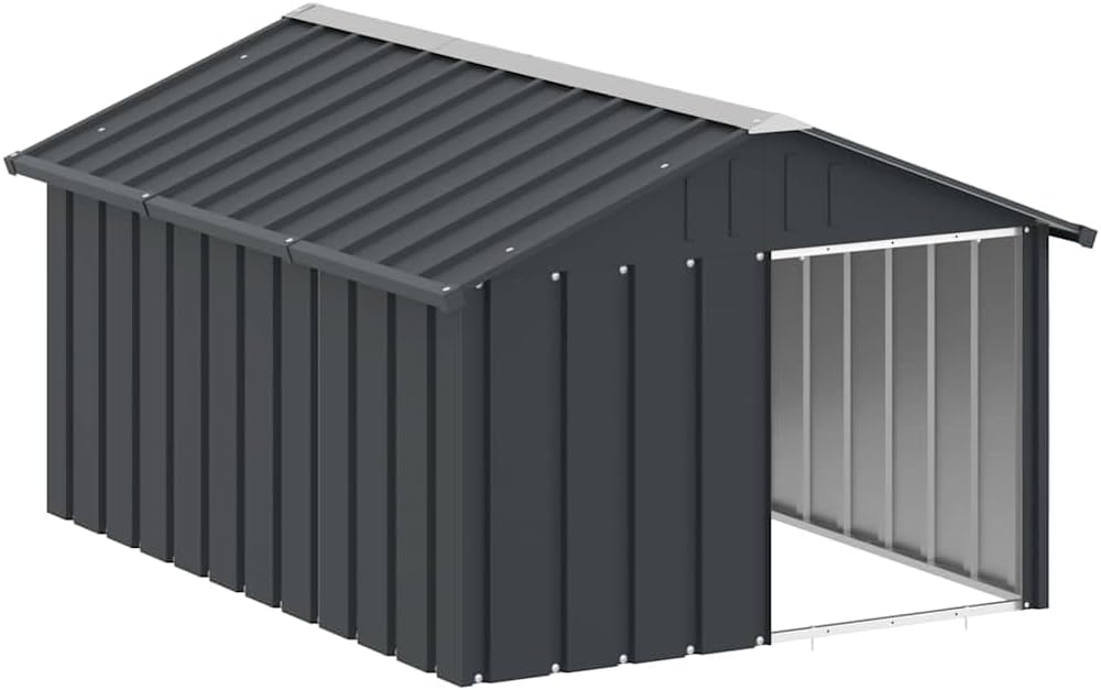 Dog House Anthracite 45.9"x60.2"x32.1" Galvanized Steel Kennel