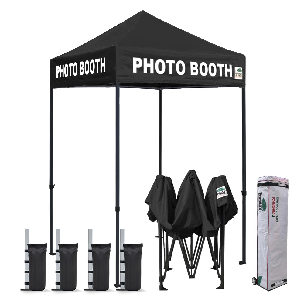 Eurmax USA 10x10ft Pop Up Canopy,Commercial Instant Tent for Outdoor Events,Patented No-Tip Rolling Storage Bag with 4 Sandbags,UV & Water Resistant,Heavy Duty Portable Shelter Gazebo,White