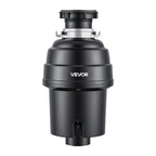 VEVOR Garbage Disposal, 1HP 3270RPM DC Motor, Continuous Feed Food Waste Sink Disposer, EZ Connect Food Waste Grinding System with Sound Reduction, Power Cord and Splash Guard, for Kitchen