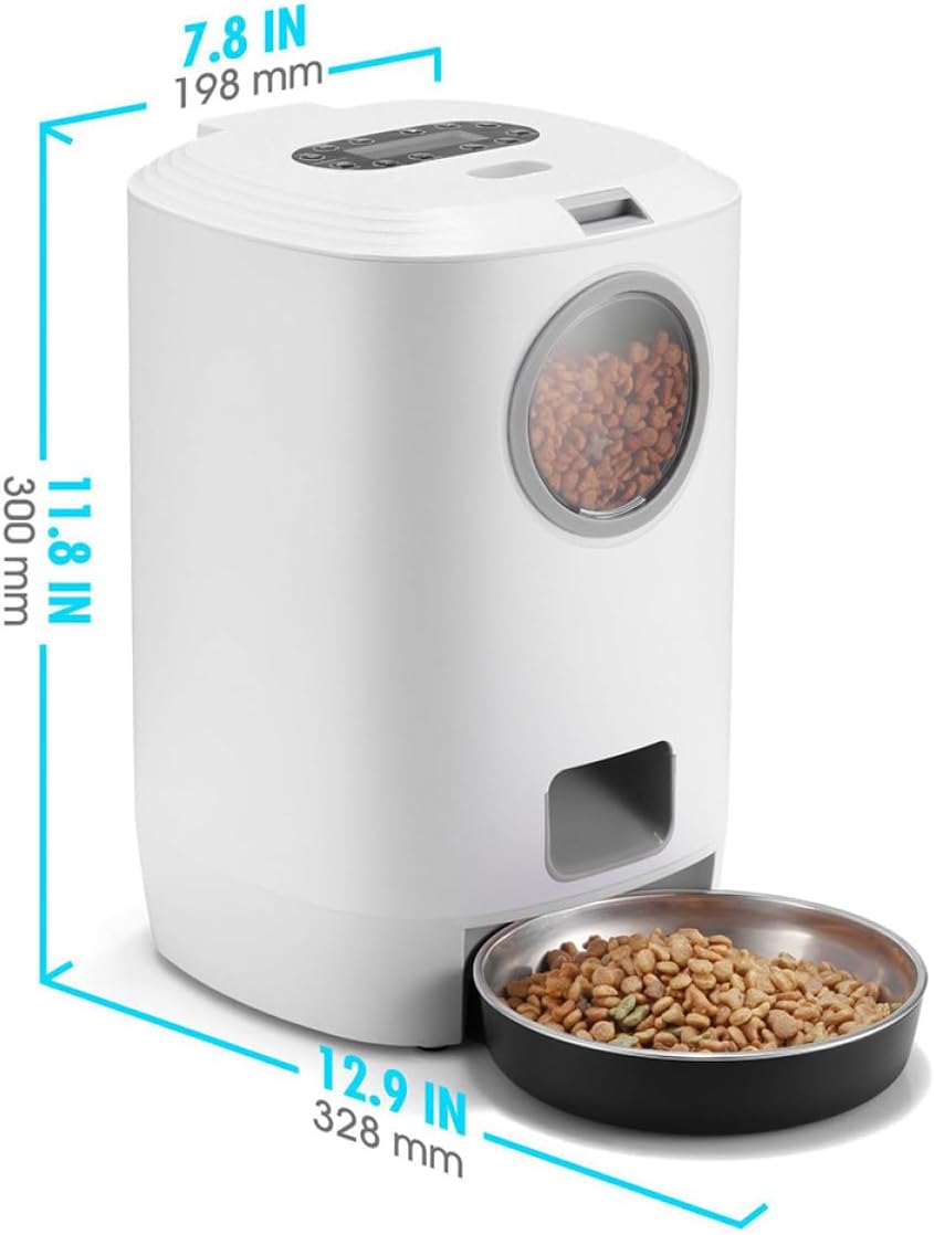 Automatic Pet Feeder for Cats 4.5L White USB Charging