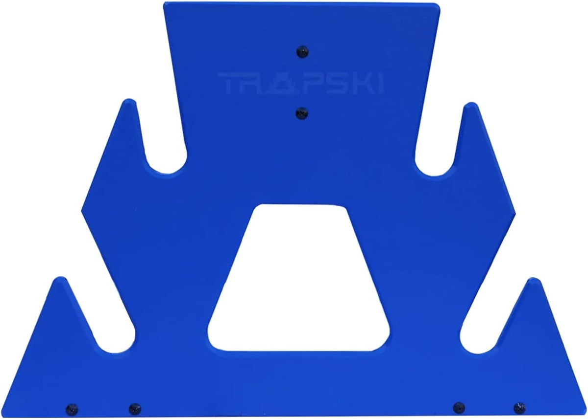 TRAPSKI Quad Powder Ski and Snowboard Mobile Rack | Marine Grade HDPE Plastic | UV Protected | Premium Strap Included | 3 Year Warranty | Made in The USA | Veteran Owned Business (Blue, Quad)