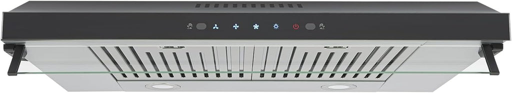 30inch Under Cabinet Range Hood, 900CFM Ducted/Ductless Stainless Steel Kitchen Vent Hood with 3-Speed Gesture Sensing&Touch Control, 2 LED Lights Time Setting Baffle Filters for Kitchens Restaurants