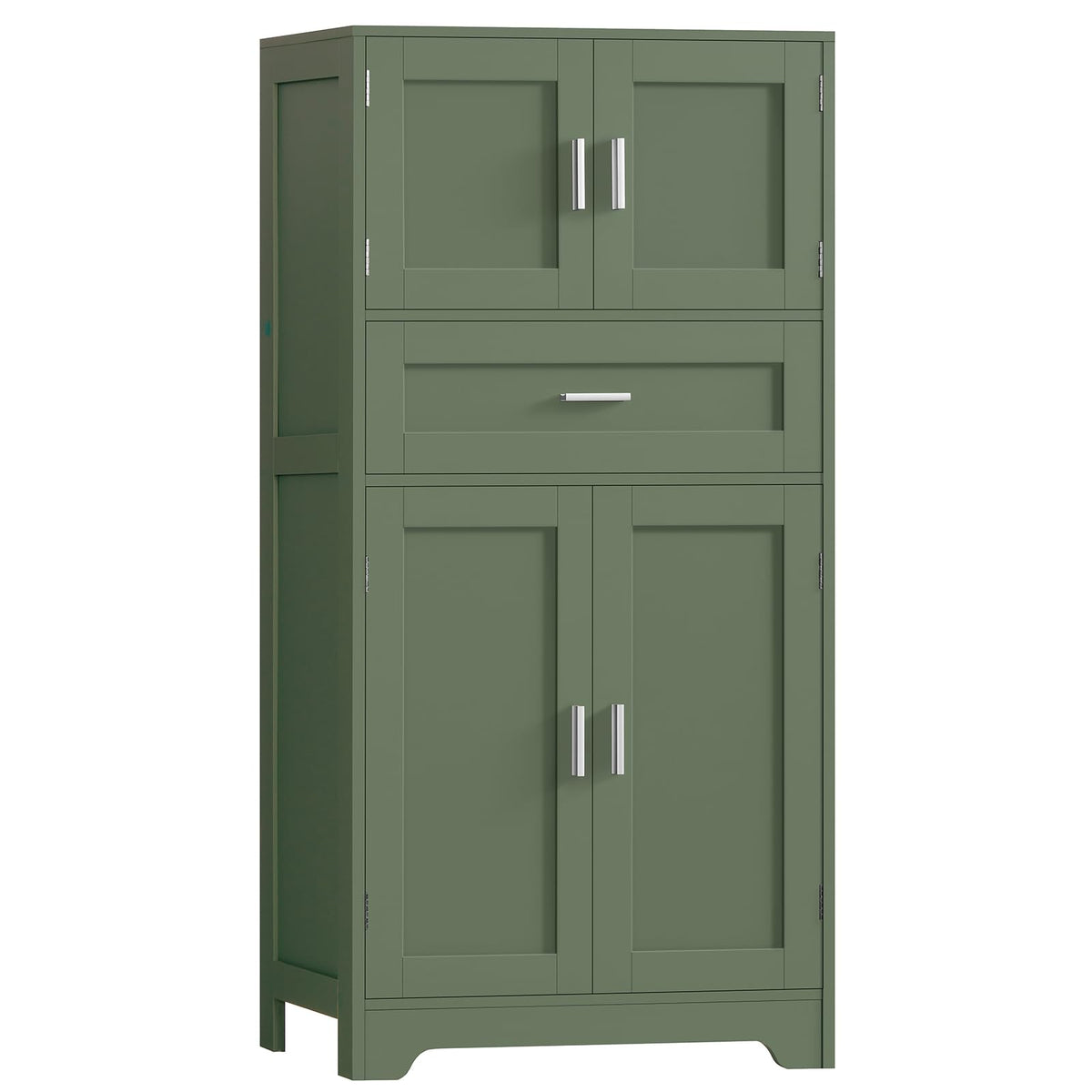 TEENFON Storage Cabinet, Coffee Bar Cabinet with 3 Drawers, 2 Adjustable Shelves & 2 Doors, Buffet Cabinet, Kitchen Cabinet for Kitchen, Dining Room, Living Room, White