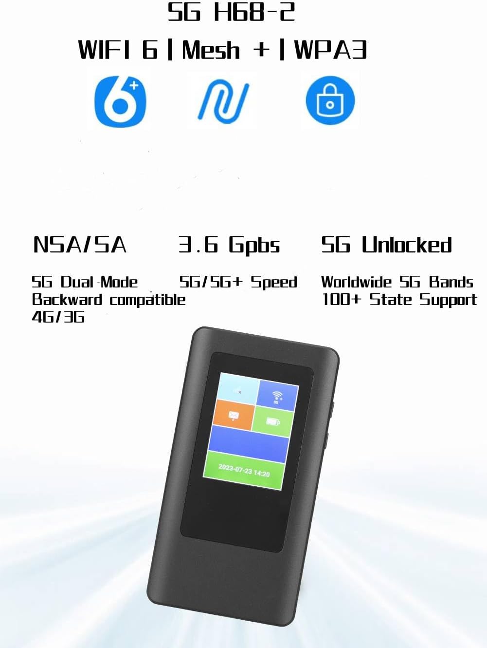 True 5G Router 5G + Mobile Hotspot Device for Internet, Nano SIM Card Slot, Fast Online for Home Travelling Office