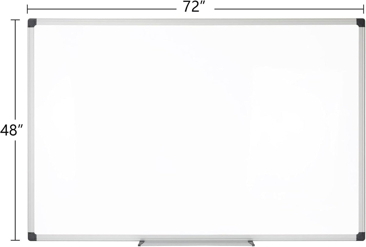 Realspace™ Magnetic Dry-Erase Whiteboard, 48" x 72", Silver Frame