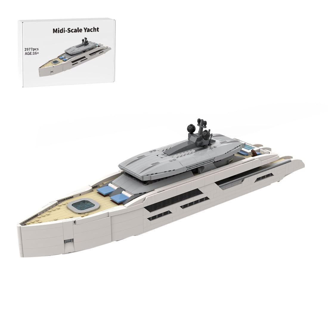 1/200 Yacht Model Building Kit, Mini Ship Series Building Block Set, Creative Interactive Building Toy for Teens and Up (1651PCS+), 49.6 x 7.2 x 16.8cm, 8P0JUD35DBI35C15EJYA