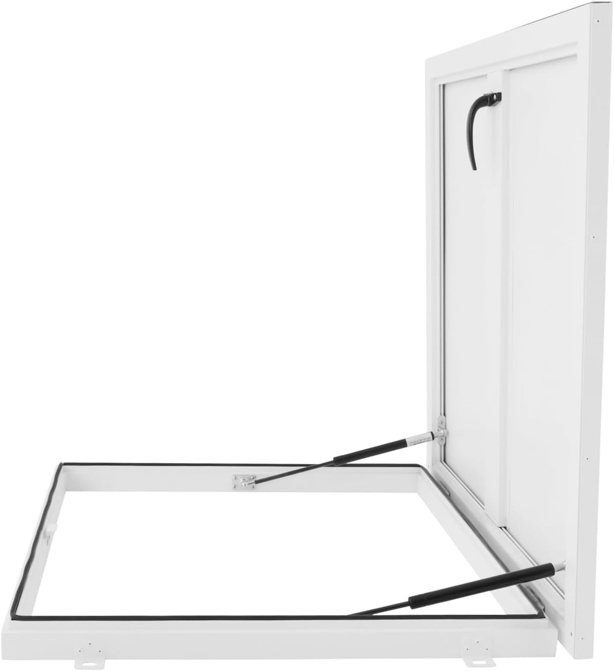 27.5" L X 27.5" W Aluminum Roof Access Hatch, Roof Security Door, Rooftop Hatch Cover Plate for Wellhead Lid, Cellar Cover (White-27.5inch)