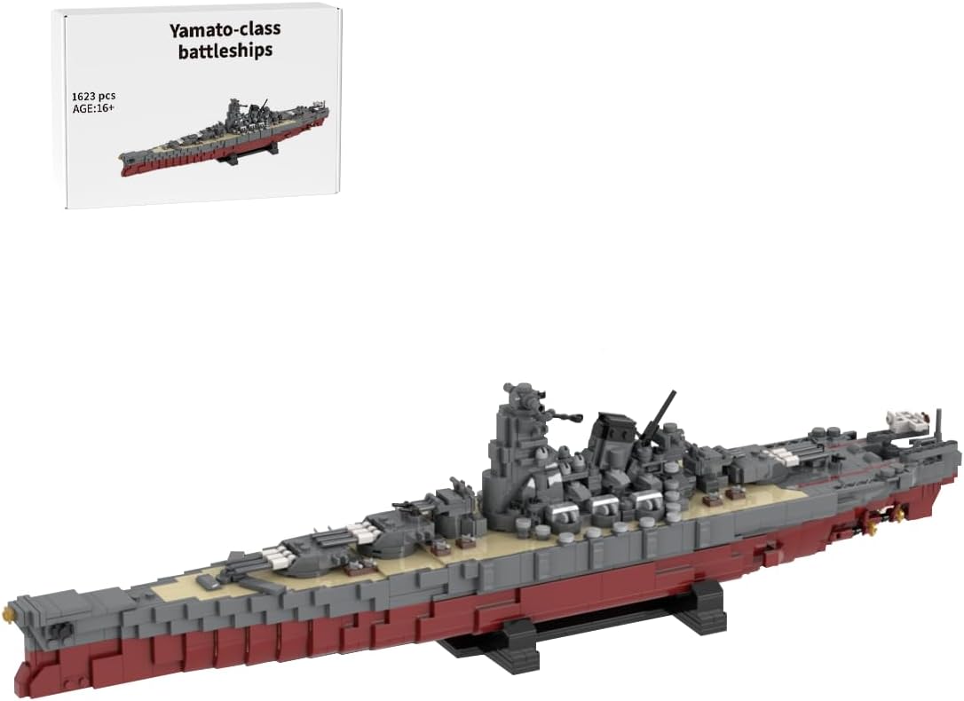 GoAssemb Yamato Battleship Military Building Blocks Set, Collectible Imperial Japanese Navy Battleship Model to Build and Display, Gift Ideal for Military Enthusiasts, G-60429-6 (1623PCS)