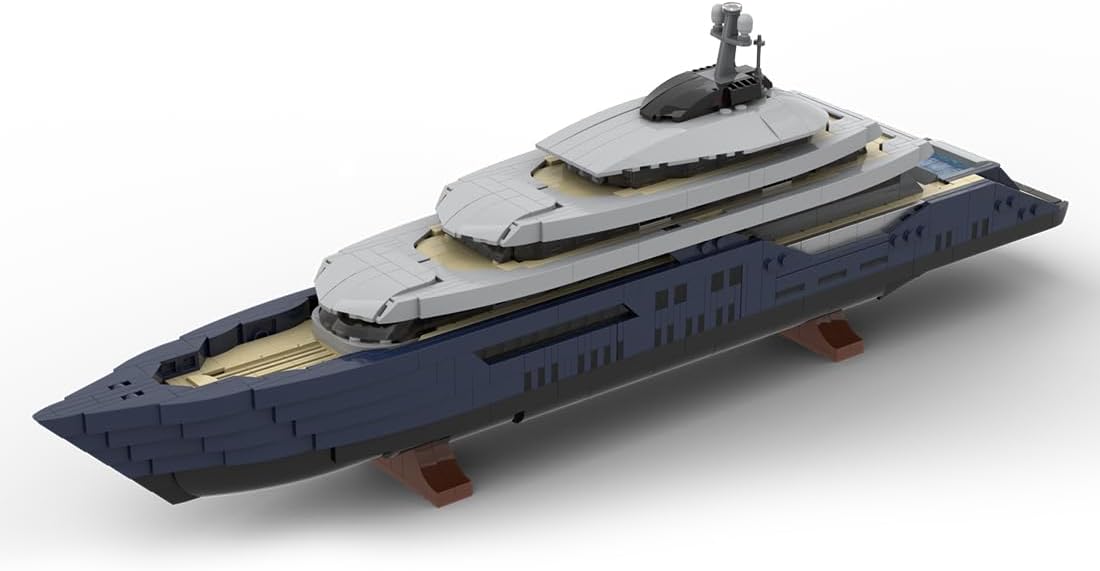 1/200 Yacht Model Building Kit, Mini Ship Series Building Block Set, Creative Interactive Building Toy for Teens and Up (1671PCS+)
