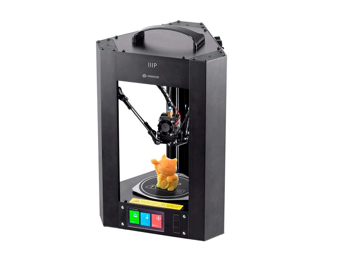 Monoprice Mini Delta v2 3D Printer (110 x 120mm) Heated Build Plate, PoloPrint Pro Wi-Fi, Auto Resume, Advanced Gcode Auto Leveling, Open Source, Works with PLA & ABS