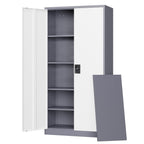 Letaya White Storage Cabinet with Adjustable Shelves-Metal Home Kitchen Pantry Cabinets with Doors,Organization Locker for Cupboard/Bedroom/Dining/Living/Bathroom/Office/Garage Room