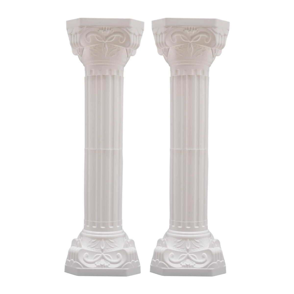 4Pcs Roman Pillar Greek Columns, Elegant Wedding Roman Decorative Column Pillars Stand, Flower Rack Holder Pillars Decoration Party Flower Pot Columns Decoration, White, 34.65"/ 88cm Tall