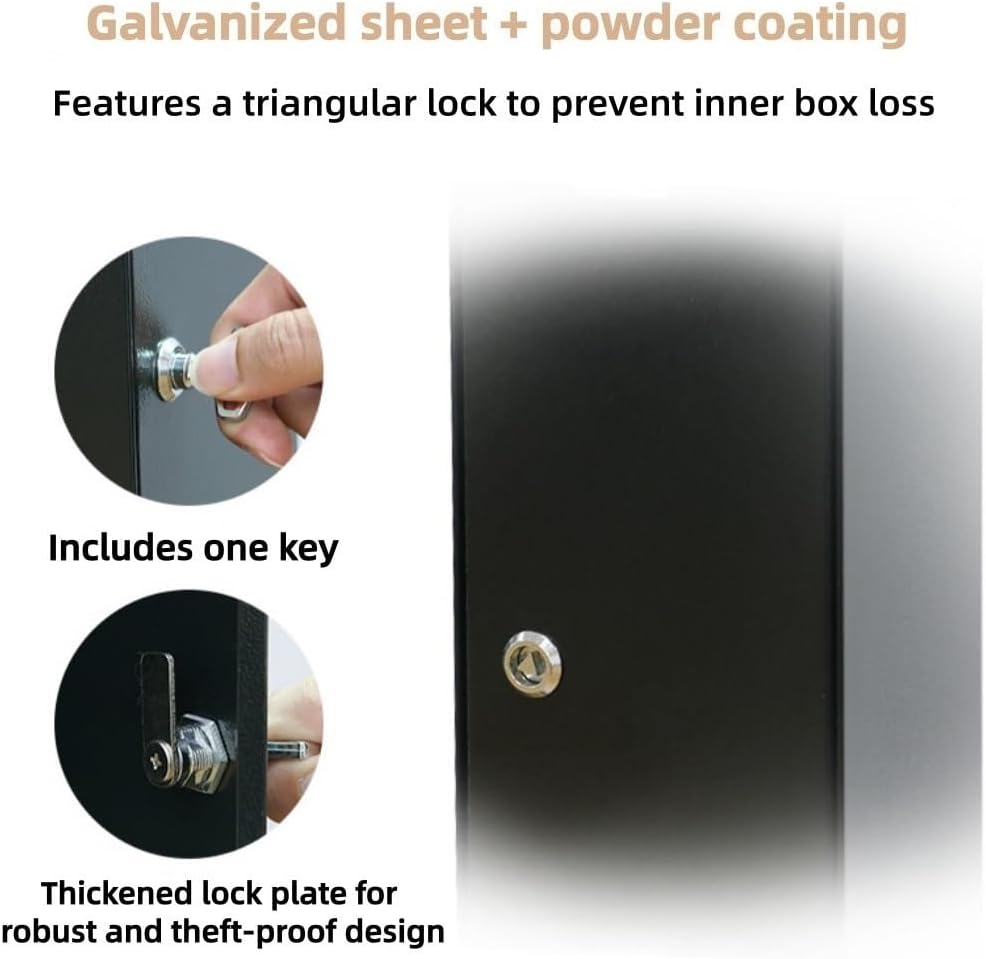 Standing Metal Ashtray with Lock, Vertical Cigar Ashtrays for Small Spaces, Commercial Outdoor Ashtray for Office, Restaurants, Bars and Convenience Stores